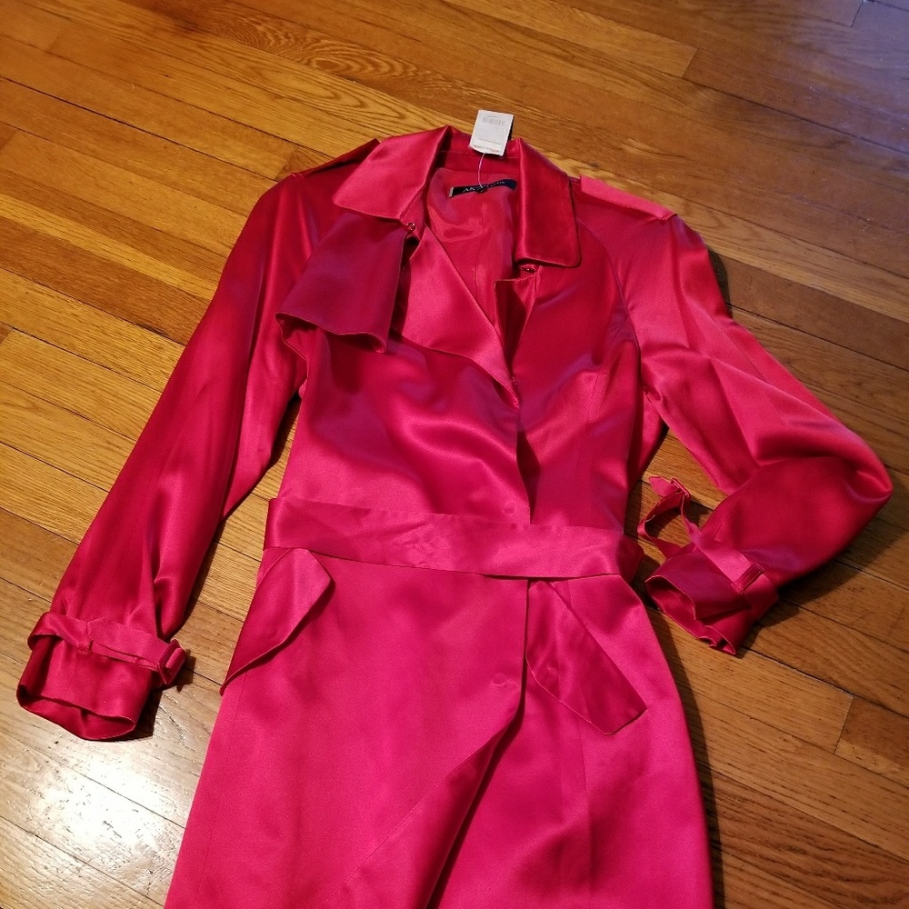 NWT silk trench coat